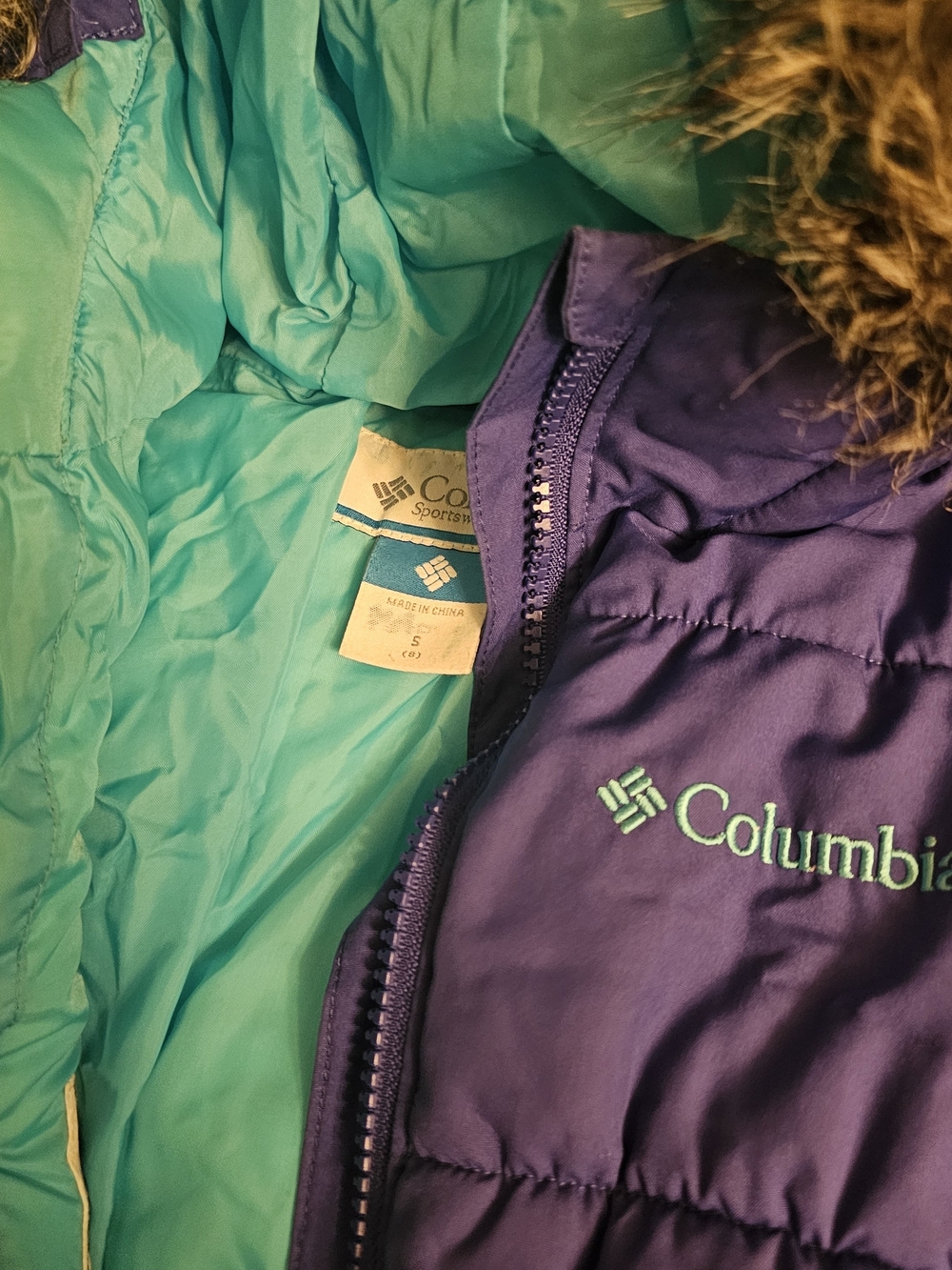 Columbia Girls' Purple & Teal Insulated Winter Jacket